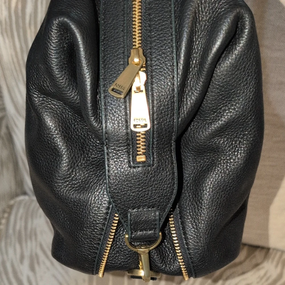 Fossil Black Leather Satchel